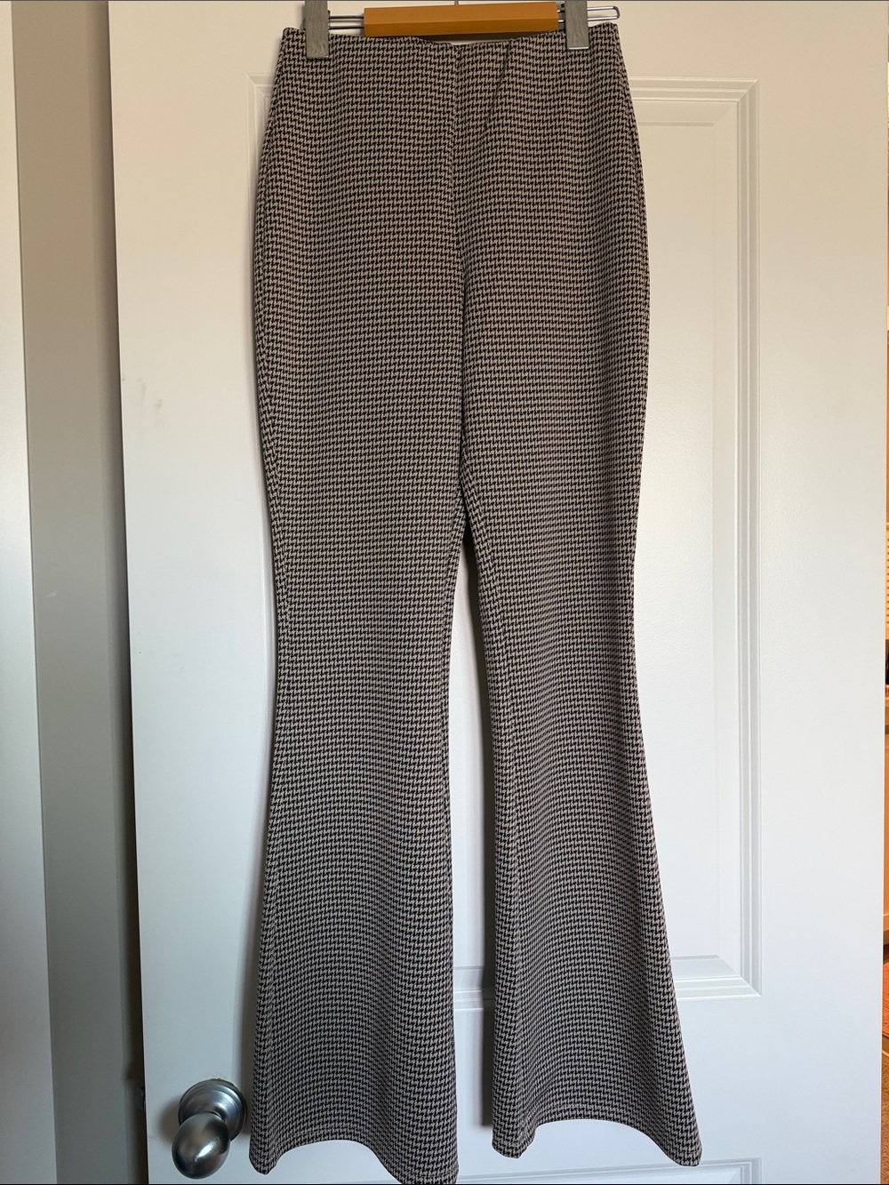 H&M Black & White Houndstooth Flare Pants
